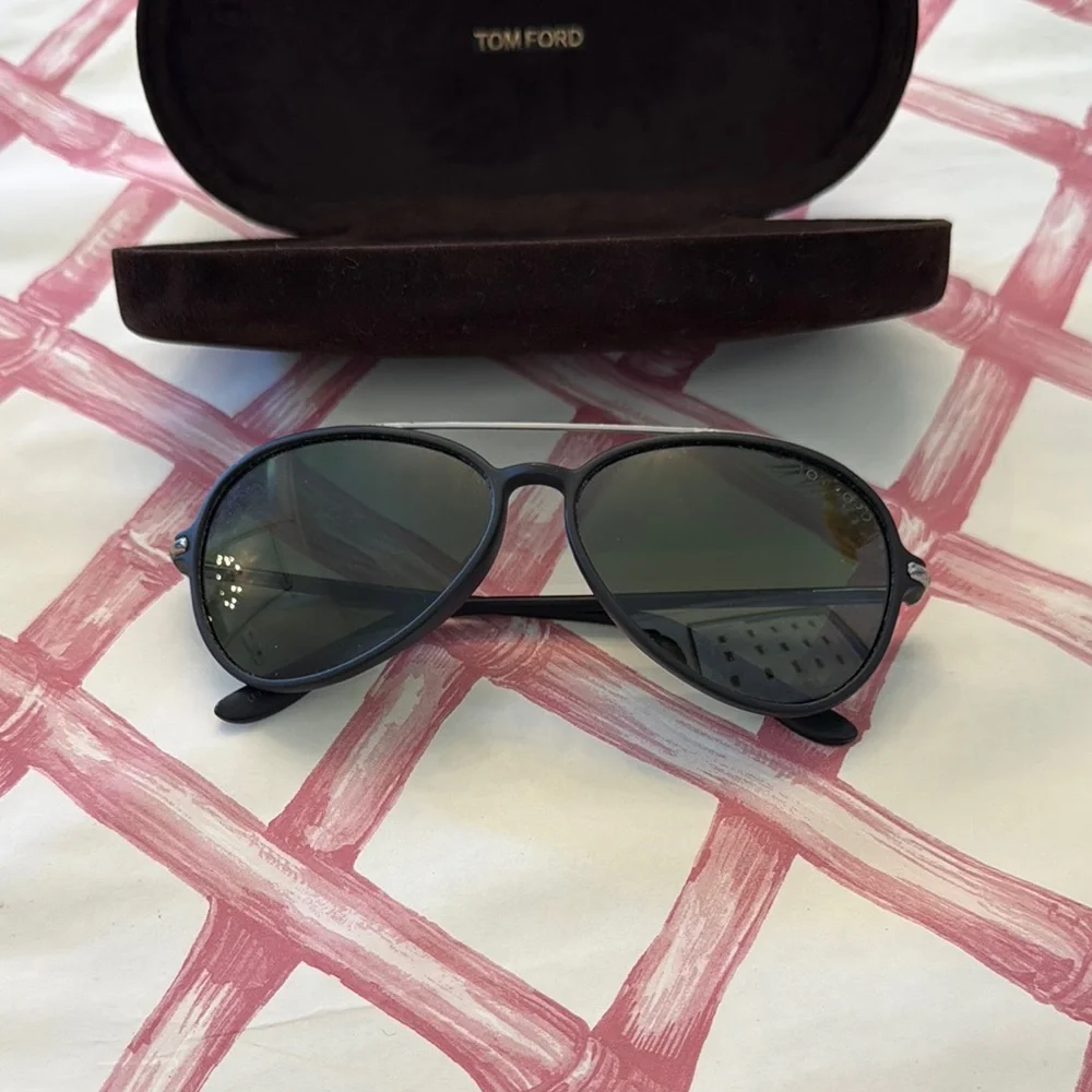 Tom Ford Matte Black Aviator Sunglasses